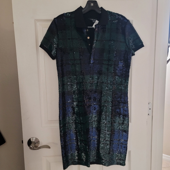 LAUREN Ralph LaurenPlaid Sequined Polo Dress (xs) - Picture 10 of 10